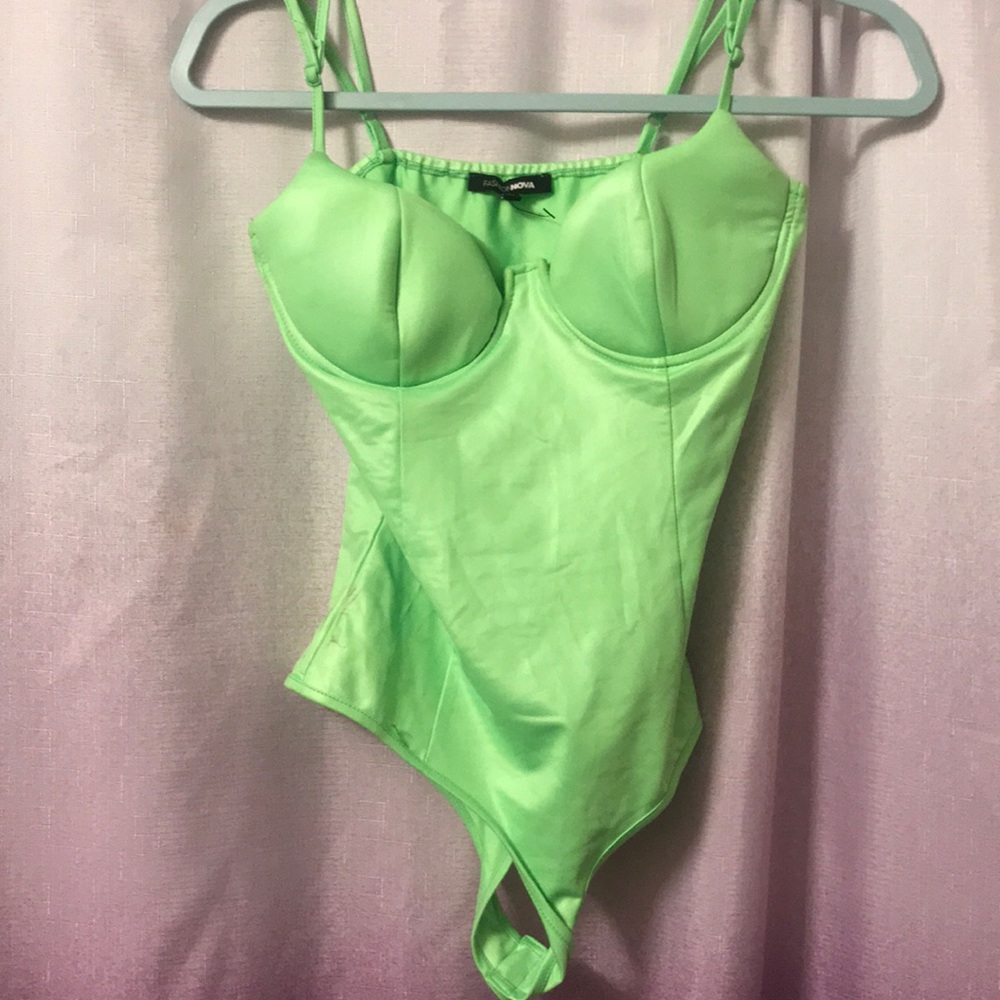 Lime green fashion nova bodysuit